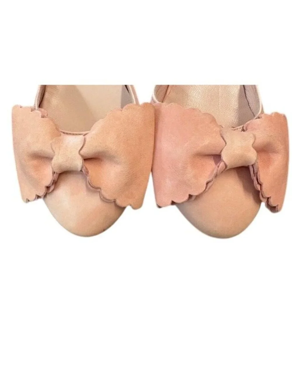 Red‎ Valentino Pink Leather Bow DOrsay Kitten Heel Pumps Size 38.5